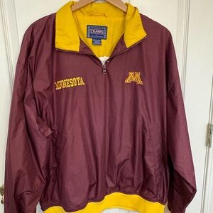 University of Minnesota Golden Gophers 1/4 Zip Nylon Pullover Med New with Tags